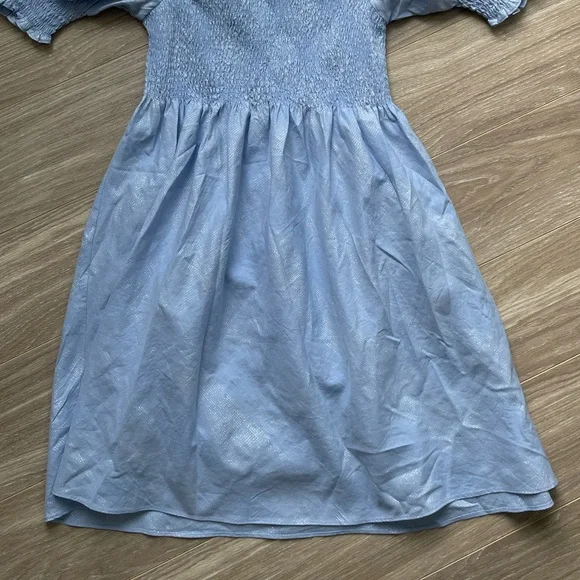 Hill House Women’s Athena Nap Dress Blue Metallic Sz S EUC 95% Cotton - Picture 7 of 12